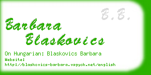 barbara blaskovics business card